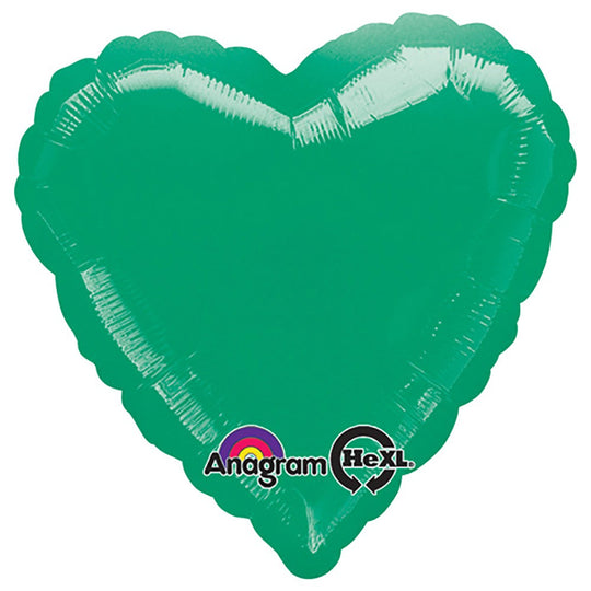 Фольгированные шары/ ANAGRAM/ 18 inch HEART - METALLIC GREEN